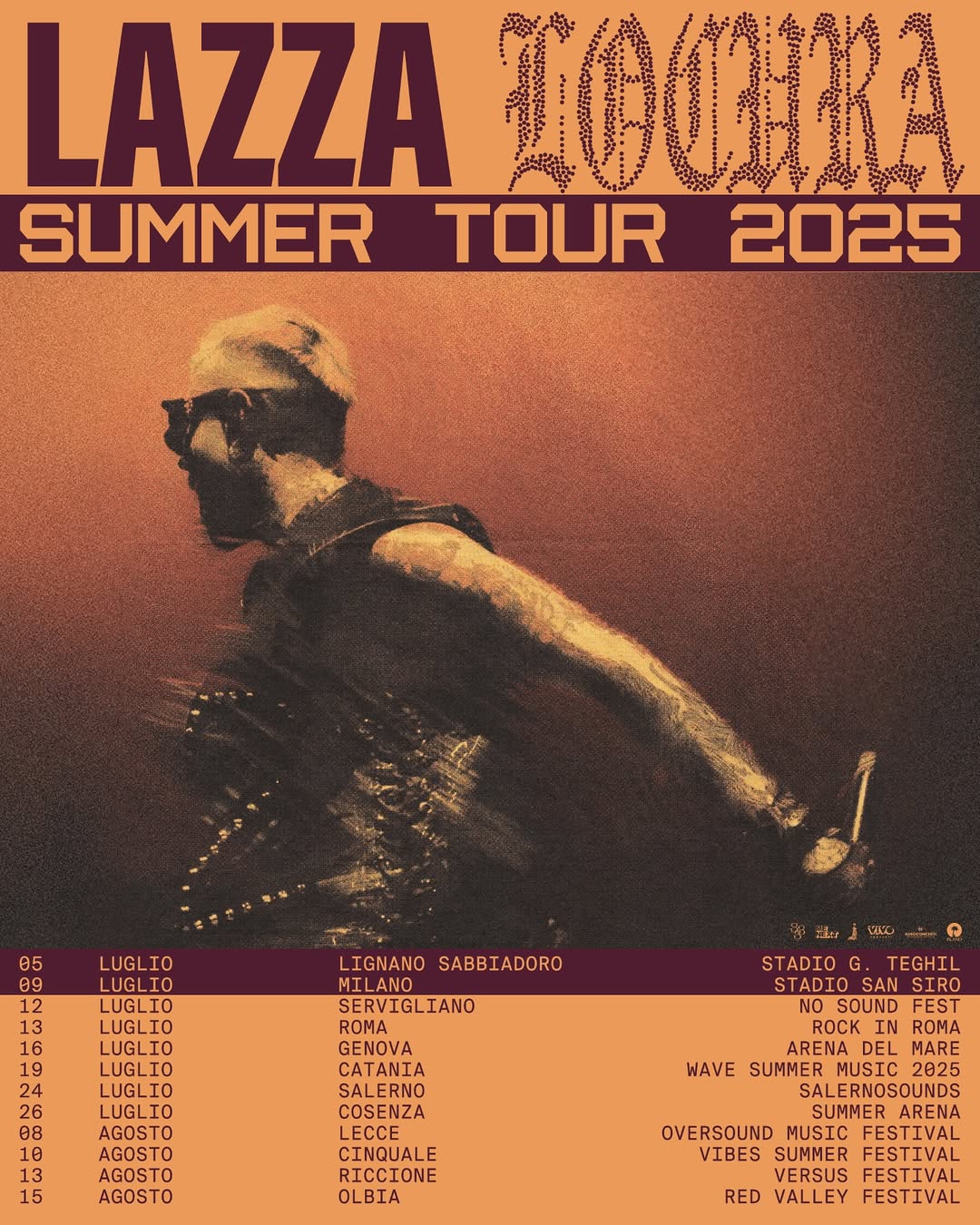 Lazza LOCURA SUMMER TOUR Tour Poster 2025